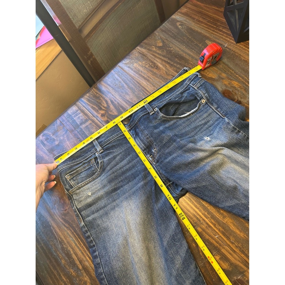American Eagle Kick Boot‎ Stretch Jeans Womens 14 Medium Wash Distressed Bootcut - Picture 5 of 9